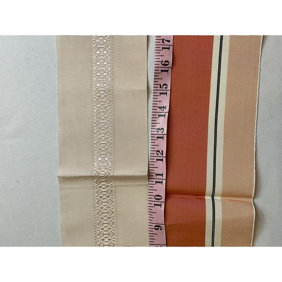 Vintage Japanese Obi Tie Waist Fabric Belt Peach Orange Stripes 40 Inches Spring - Picture 9 of 13